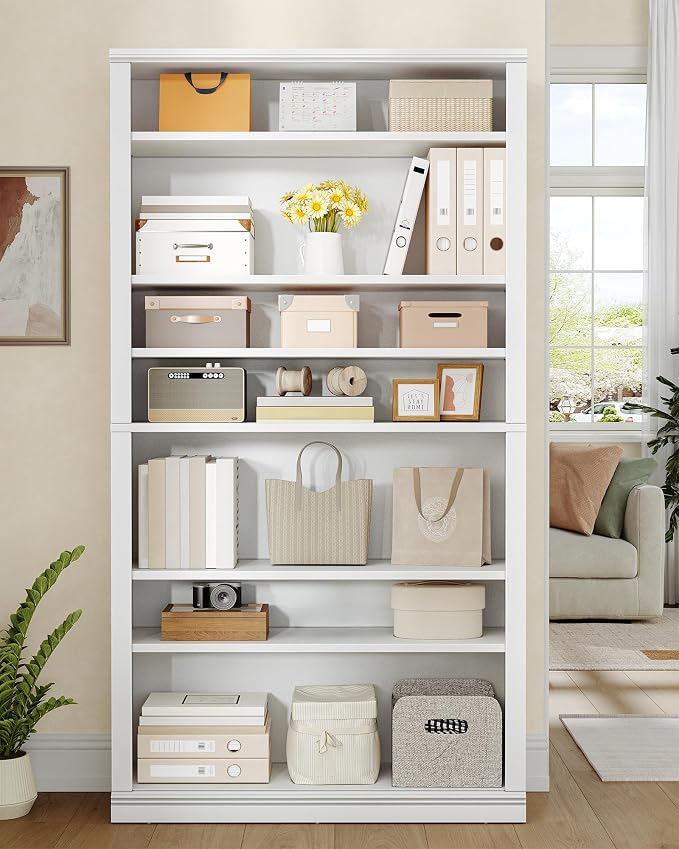 Hzuaneri Shoe Storage Cabinet, 10 Tiers Freestanding Shoe Cabinets, Wooden Shoes Rack with Cubby, 36-40 Pairs, Farmhouse Tall Shoes Cubby Organizer for Entryway, Living Room, White SR59203X - Image 3