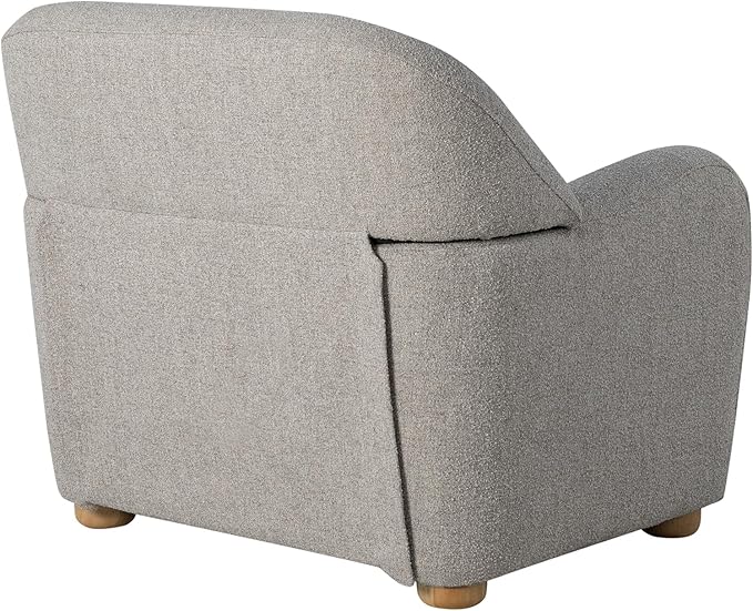 Studio Living® Jennifer 36.6" Arm Chair, Modern Style, Pocket Coil Comfort, Natural Wood Legs, Boucle Fabric, Pebble