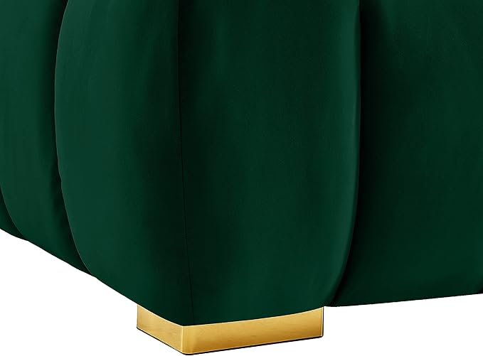 Meridian Furniture 670Green-L Gwen Collection Modern | Contemporary Velvet Upholstered Loveseat with Deep Biscuit Tufting