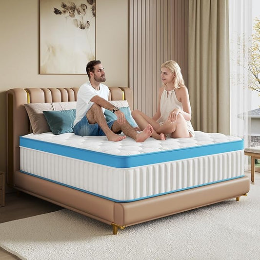 Twin Mattress 12 Inch CertiPUR-US Certified Twin Size Mattresses Breathable Memory Foam Individual Pocket Springs Hybrid Matress in a Box