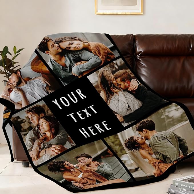 Ship Next Day, Custom Blanket with Picture Customized Photo Blankets Customize, Customizable Blanket, Personalized Christmas Funny Gifts for Couple, Girlfriend, Boyfriend, Mom, Dad, Wife, Husband