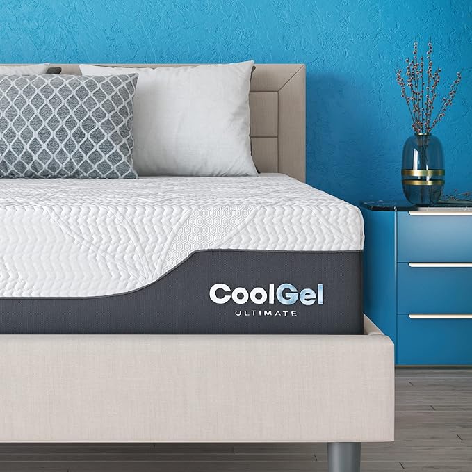 COOL GEL 10 Inch California King Memory Foam Mattress Medium Firm, King Size Memory Foam Mattress Cooling, Made in the USA, 10" Depth with Pressure Relief, CertiPUR-US Certified, CoolGel Bed