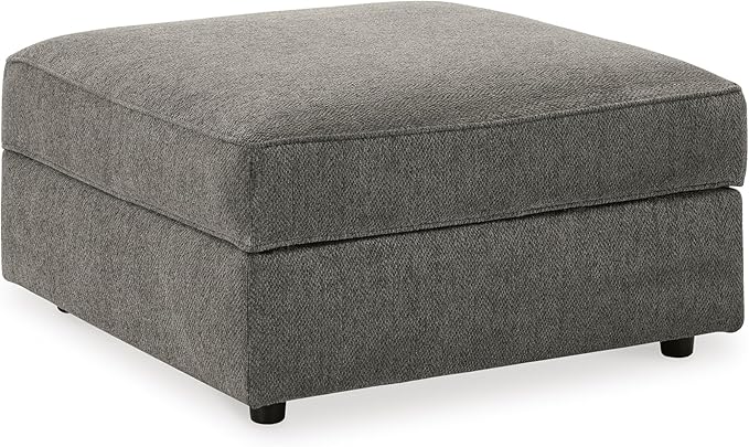 Signature Design by Ashley O'Phannon Casual Upholstered Ottoman with Storage and Removable Top, Gray