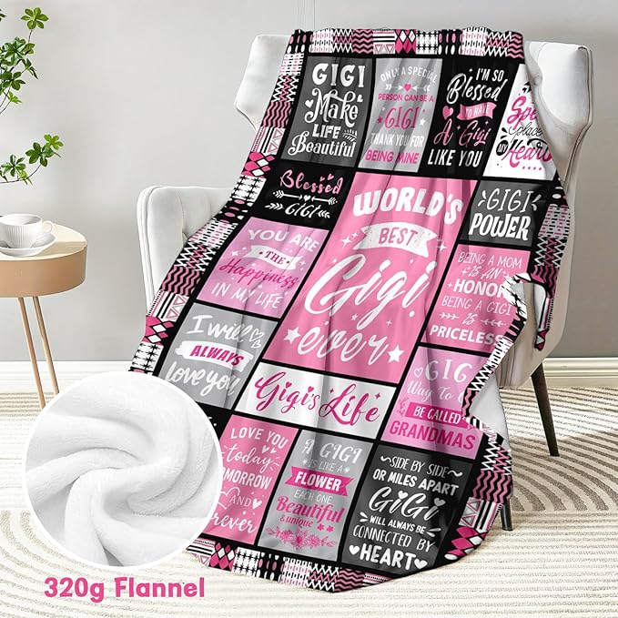 Gigi Gifts for Grandma - World's Best Gigi Ever Gifts on Christmas Mothers Day Birthday - Birthday Gift for Grandma from Grandkids Unique - Gigis Life Blanket 60"x80"
