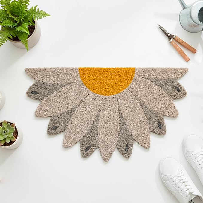 Fisura – Doormat Outdoor Entrance, Outdoor mats for Front Door, Welcome mat. Made of Coconut Fiber with Non-Slip PVC Base, Doormat Hand-Painted, 30 x 18 inches. (Daisy) - Image 3