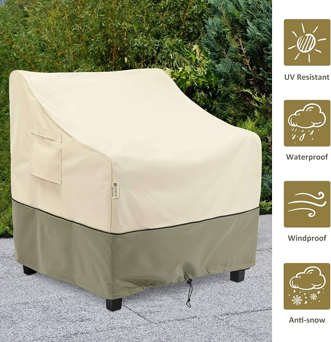 COSFLY Outdoor Furniture Patio Chair Covers Waterproof, Lounge Deep Seat Cover, Lawn Furnitures Covers Fits up to 29W x 30D x 36H inches(2 Pack) - Image 4