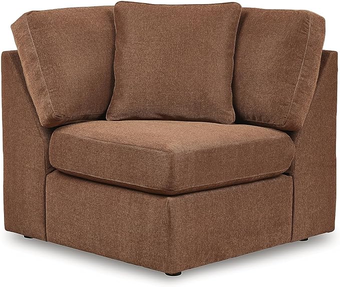 Signature Design by Ashley Contemporary Modmax Stain Resistant U-Shape Left-Arm Facing 6-Piece Sectional with Chaise and Storage Console, Orange