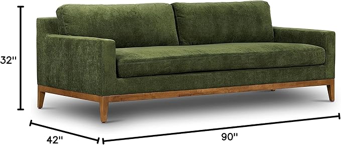 POLY & BARK Zyon Sofa, Distressed Green Velvet