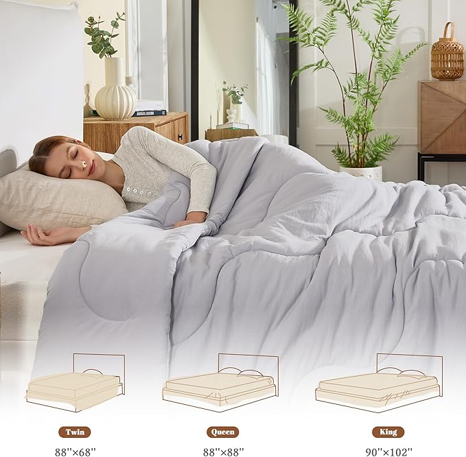 Queen Size Comforters Duvet Insert,Soft Down Alternative with Corner Tabs,Quilted Comforters for All Seasons,Machine Washable, Queen 88 x 88 Inches