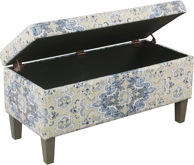 HomePop Large Decorative Storage Bench - Antiqued Blue - Image 5