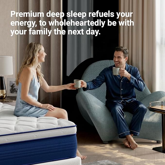 Avenco 12 Inch Queen Mattress in a Box, Hypoallergenic & Back Pain Relief, Hybrid Queen Size Mattresses with Smarts Coils, Fiberglass Free CertiPUR-US Certified Colchones No Box Spring Needed