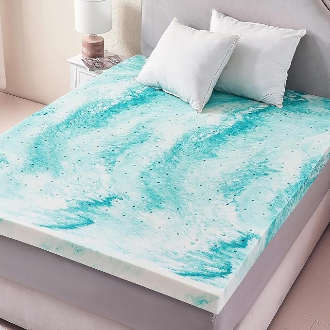 4 inch Memory Foam Mattress Topper Twin Size Bed, Gel Infused Memory Foam Mattress Pad for Back Pain Relief, 38x75 Inches