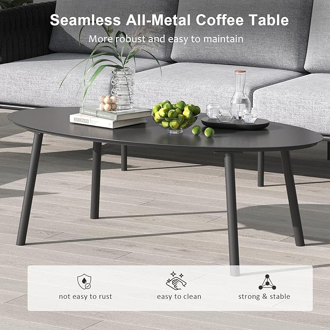 LayinSun 4 Piece Outdoor Furniture Set with Coffee Table, Modern Rope Woven Patio Conversation Sofa Set with Olefin Braid and Deep Seating