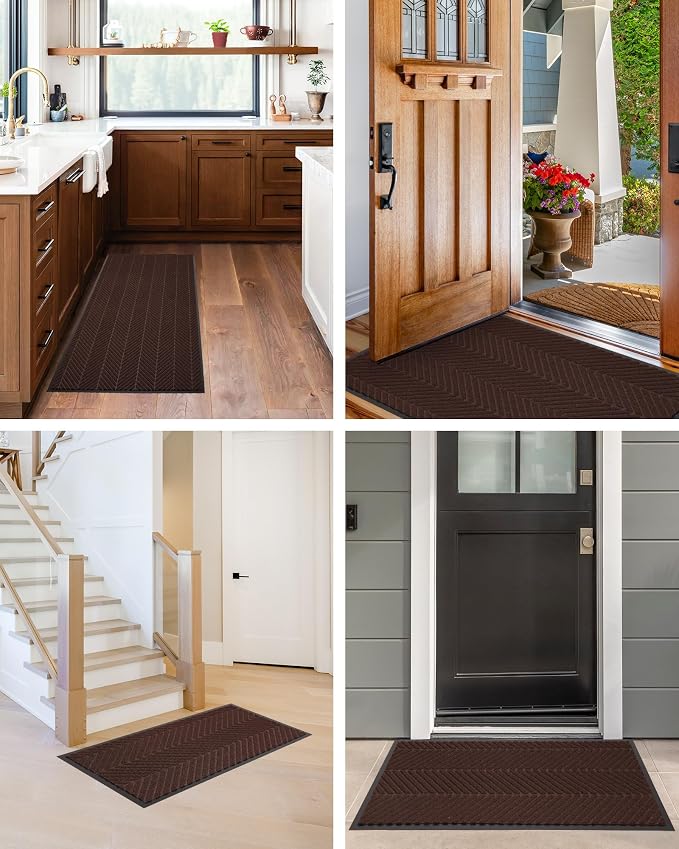 Front Door Mat Indoor Outdoor Entrance, 3' x 6' Heavy Duty Doormat for Entryway, Absorbent Low Profile Welcome Mats Non-Slip, Trap Dirt Durable Mats for Home, Patio, Garage - Image 9
