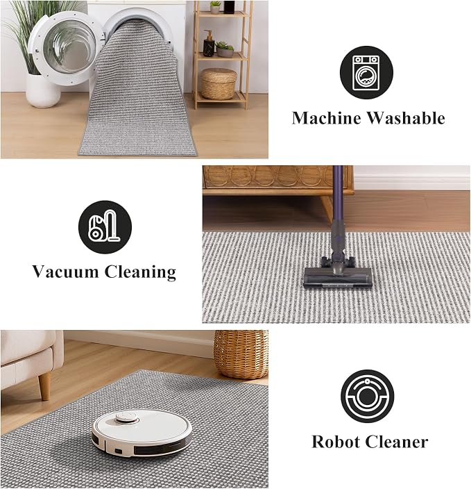 HEBE Indoor Door Mat 32"x48", Non Slip Front Door Mat Indoor Entrance, Low-Profile Entryway Mats Welcome Doormat, Washable Dirt Trapper Mat Floor Carpet for Kitchen Entry Mat - Image 4