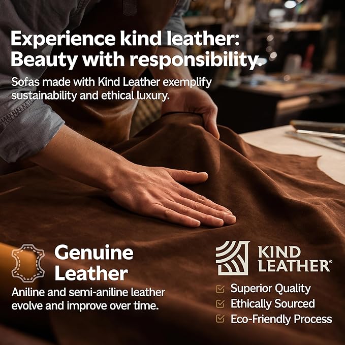 SIMPLIHOME Rex Left-Arm Sofa Module in Full-Grain Genuine Leather, Sienna, 44-inches Wide, Handcrafted Modern-Style Left-Arm Accent Chair for Living Room and Family Room