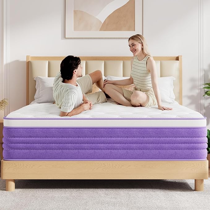 Full Size Mattress, 12 Inch Full Mattress Hybrid Medium Firm, Fiberglass Free, CertiPUR-US Certified Safe Materials, 7 Zone Pocket Springs, Strengthen Edge Support Mattress in a Box