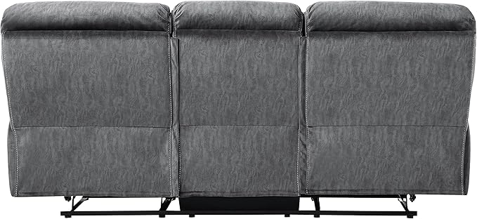 Lexicon Braddock Wall-Hugger Manual Double Reclining Sofa, Gray