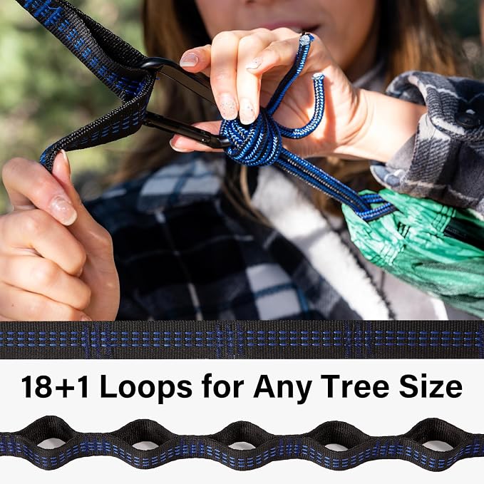Kootek Camping Hammock, Portable Hammocks with Tree Straps & Attached Carry Bag, Camping Essentials Gear, Perfect for Outside Indoor Hiking Beach Backpack Travel - Image 5