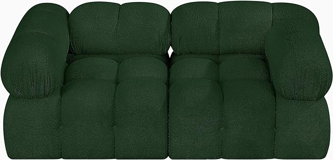Meridian Furniture 611Green-S68A Ames Collection Modern | Contemporary Modular Sofa with Rich Green Boucle Fabric, Modular to Create Infinite Configurations, 68" W x 34" D x 28" H, Green
