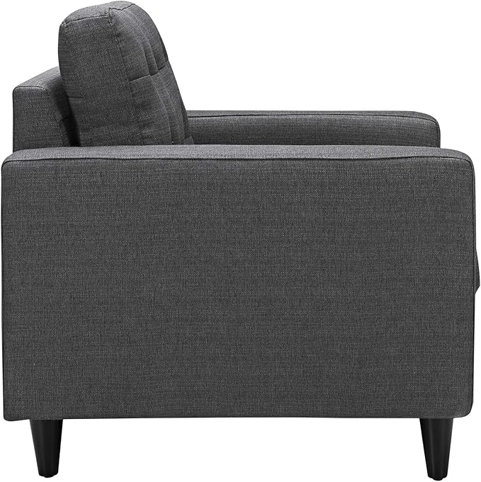 Modway EEI-1013-DOR Empress Mid-Century Modern Upholstered Fabric Armchair in Gray