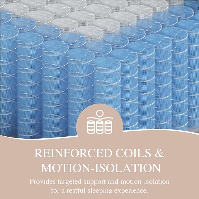 Sleepmax King Mattress 14 Inch - Hotel-Collection Hybrid Mattress Pain Relief - Extra Lumbar & Hip Support - Cooling Gel Bed in a Box Spine Alignment - CertiPUR-US, Fiberglass-Free, 365-Night Trial