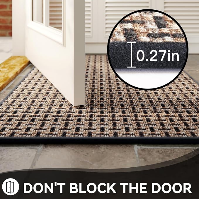 Indoor Door Mat Dirt 36x60 Resistant and Absorbent, Non-Slip Rubber Backing Floor Mats, Easy Clean Low-Profile Doormat for Entryway, Front Door, Inside Entrance Black - Image 4