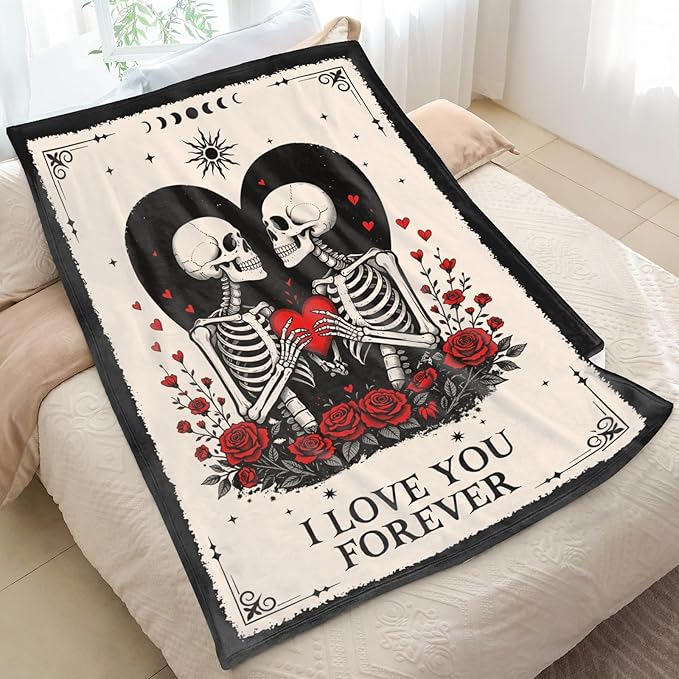 Printwoo Custom Blanket with Text Customized Blanket Happy Thows Personalized Blanket Customize Valentines Day Gifts for Mom Dad Couple Girlfriend Boyfriend Wife Husband
