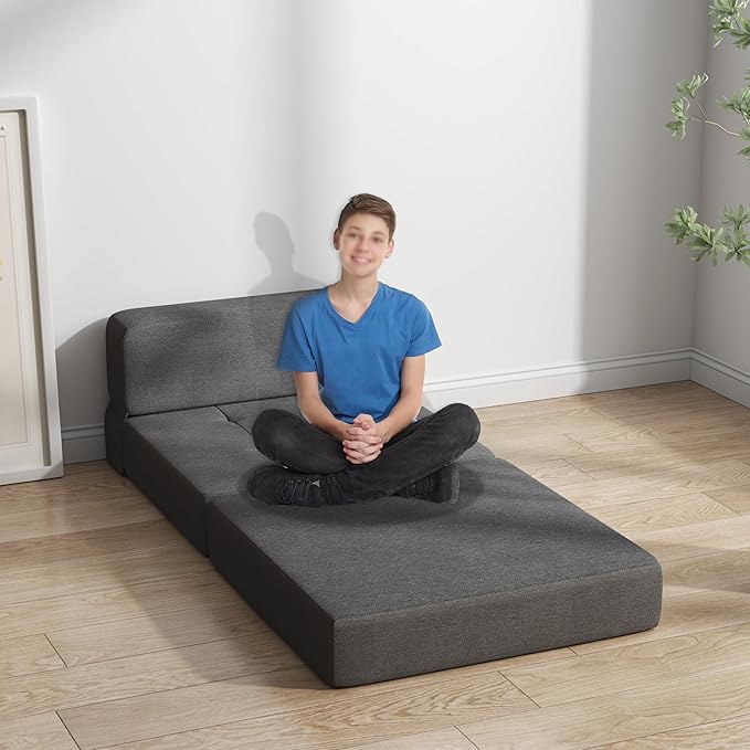 ZeeFu Foldable Couch Bed - Memory Foam Futon, Convertible Sleeper for Living Room/Dorm/Guest/Office/Caravans/Studio