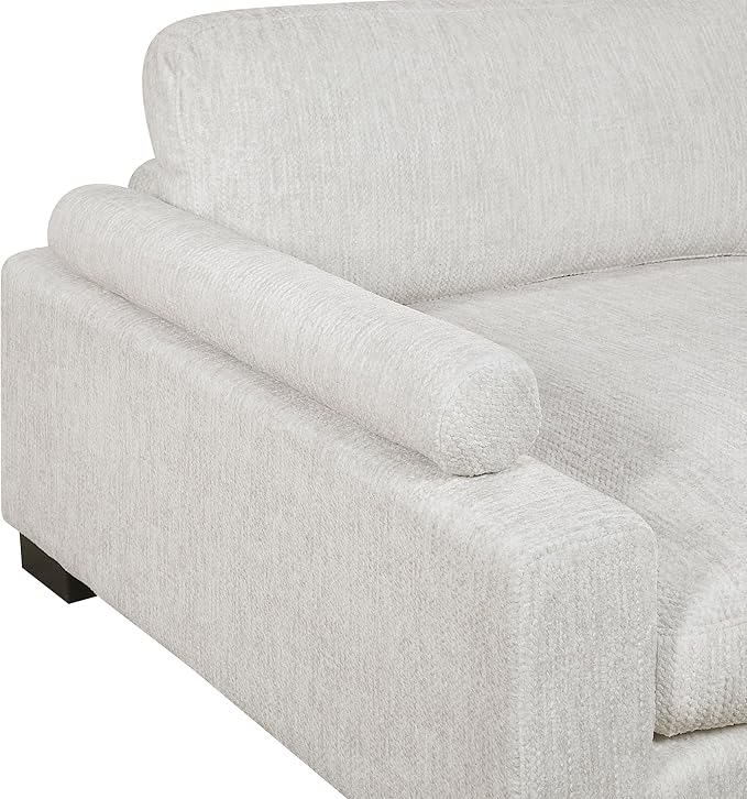 Lexicon Modular Sectional Sofa for Living Room, Textured Microfiber Corner Seat with 2 Pillows, Units of Modular Sectional Couch, Upholstered Chair for Customizable Sectional Sofa Couch, Beige