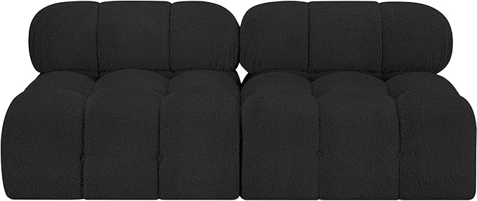 Meridian Furniture 611Black-S68B Ames Collection Modern | Contemporary Modular Sofa with Rich Black Boucle Fabric, Modular to Create Infinite Configurations, 68" W x 34" D x 28" H, Black