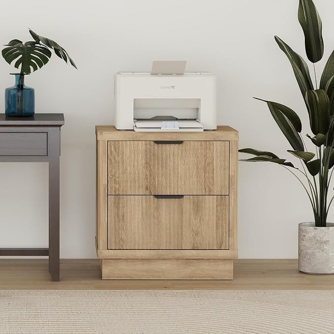 Fluted Nightstand Set of 2, Bedside Table with 2 Drawer, Modern End Table Large Wooden Oak Sofa Side Table, Night Stand for Bedroom, Small Space - Image 7