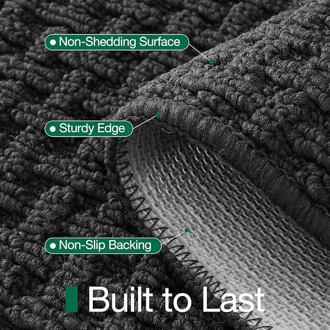 LUMI Washable Door Mat Indoor Entrance 32x48, Dirt Trapper Front Door Mats with Absorbent Interior and Non-Slip Rubber Backing, Entryway Doormat, Grey - Image 5
