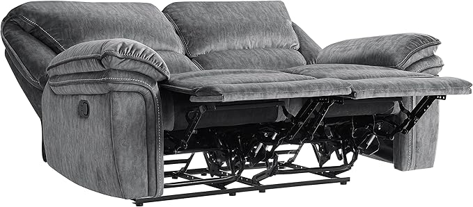Lexicon Braddock Wall-Hugger Manual Double Reclining Loveseat, Gray