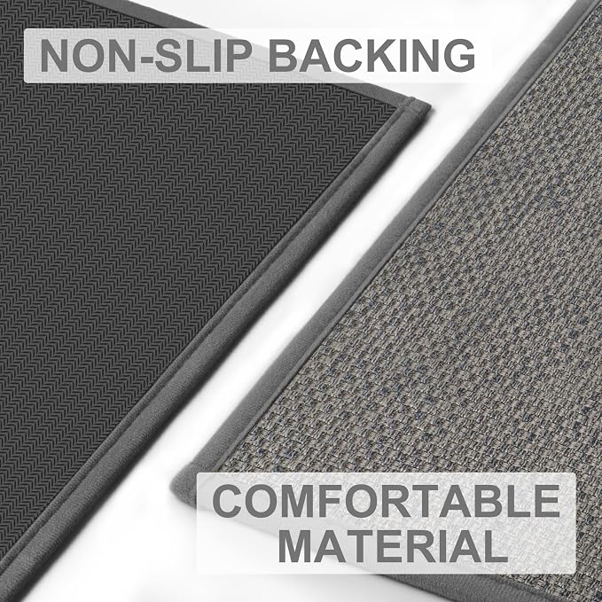 LEKEEPGO Door Mat 24"x47", Non Slip Door Mat Indoor Entrance, Rubber Backing Front Indoor Door mats Washable Absorbent Low-Profile Entryway Entry Resist Dirt Inside Door Mats, Light Grey - Image 3