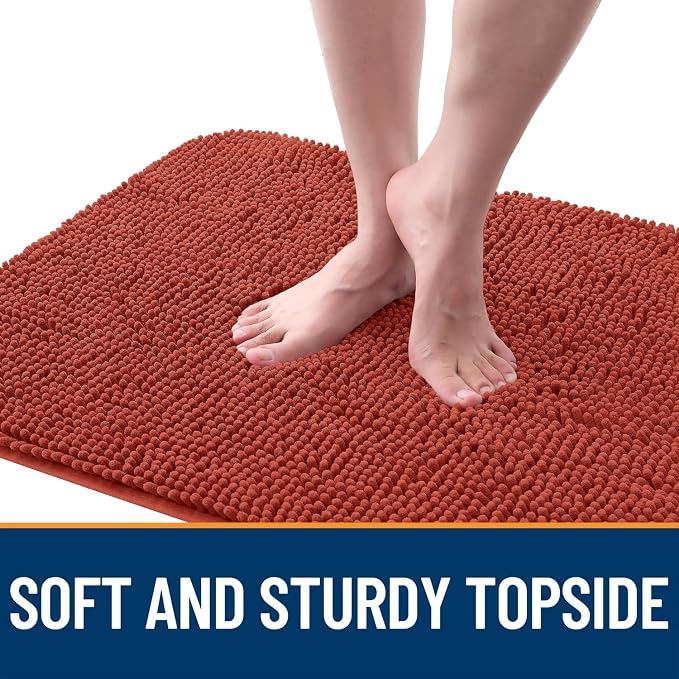 OLANLY Dog Door Mat for Muddy Paws 54x24, Absorbs Moisture and Dirt, Absorbent Non-Slip Washable Doormat, Quick Dry Chenille Mud Mat for Dogs, Entry Indoor Entryway Carpet for Inside Floor, Maple Red - Image 4