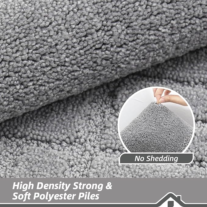 BEQHAUSE Door-Mat-Non-Slip Front Door Mat Washable Low-Profile Entrance Rugs for Front Door Entry Dirt Trapper Door Mats Absorbent Welcome Mats,20"x32",Light Grey - Image 5