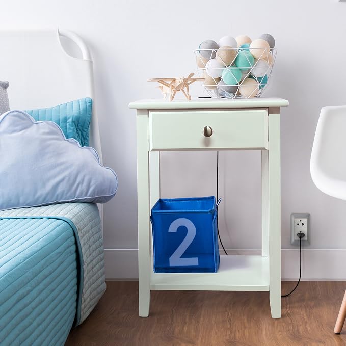 Casual Home Owl White Night Stand with USB Port , 17.5 in x 14.25 in x 24.5 in (W x L x H) - Image 2