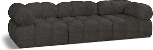 Meridian Furniture 611Brown-S102A Ames Collection Modern | Contemporary Modular Sofa with Rich Brown Boucle Fabric, Modular to Create Infinite Configurations, 102" W x 34" D x 28" H, Brown