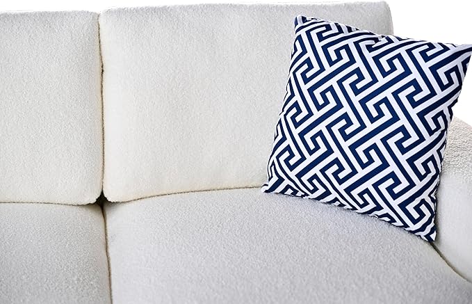 124-Inch Symmetrical Sectional Couch Wool Cloud Cushion Upholstered Sofas, U- Shaped Modular Sectional Sofa with Cup Holders and 2 Chaise Lounges for Living Room