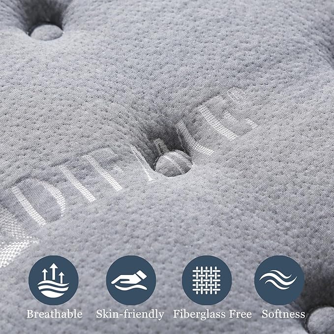 King Mattress 14 Inch, Hotel Luxury Hybrid King Size Mattress In A Box, Extra Enhanced Support, Relieve Back & Waist Pain, Cooling Sleep, Fiberglass-Free, CertiPUR-US, 365-Night Trial, Medium Firm
