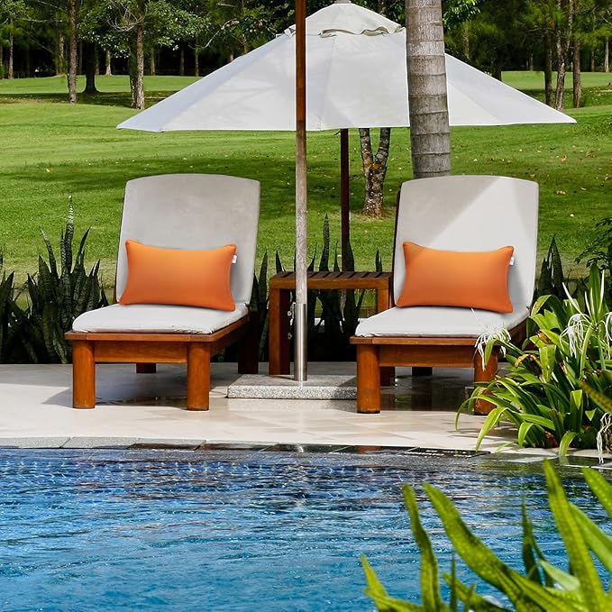 JMGBird Outdoor Pillows Water-Repellent Set of 2 Outdoor Lumbar Pillows with Insert Included 12×20 Inch Outdoor Pillow for Patio Furniture
