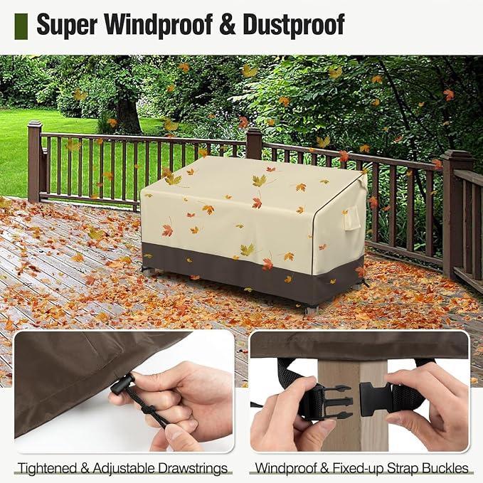 MR.COVER Outdoor Couch Cover Waterproof, Patio Furniture Covers for 3-Seater Couch, Heavy Duty Patio Couch Sofa Covers, Fits up to 76" W x 37" D x 35" H, Moisture-Proof & UV-Protection, Brown & Khaki - Image 6