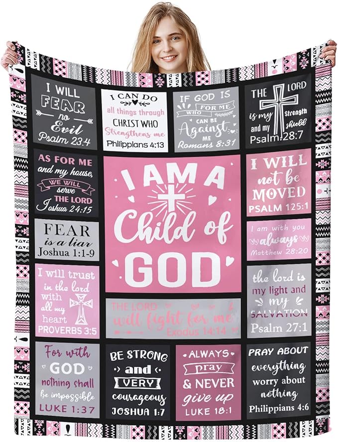 Christian Gifts for Women Faith, Inspirational/Religious/Spiritual Gifts for Adults, Soft Throw Blankets for Women/Men, Personalized Blankets for Adults 50"x 60"