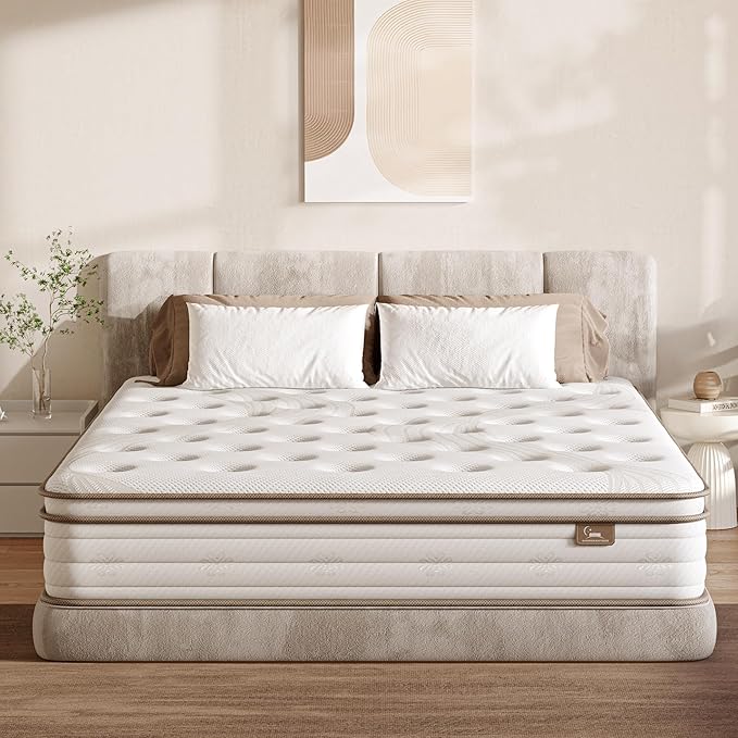 Twin Mattress, 12 Inch Hybrid Mattress in a Box for Pressure Relief & Motion Isolation, Twin Size Mattress Memory Foam & Individual Pocket Springs, Medium Firm