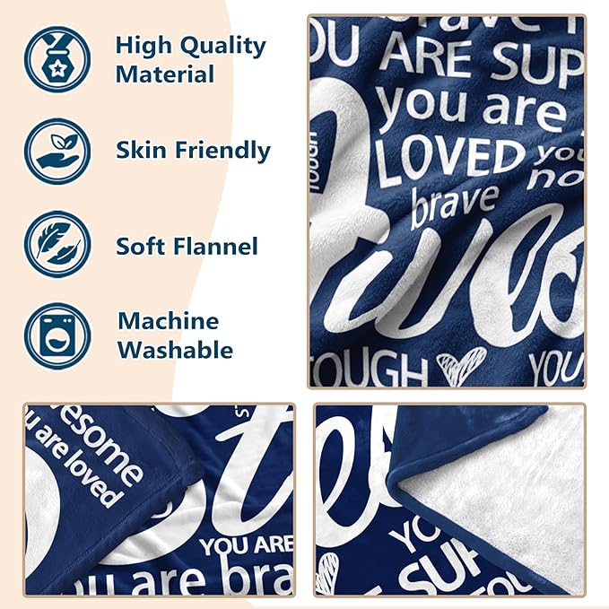 Blanket Gifts for Women Men - Get Well Blanket, Inspirational Gifts for Him Her, Feel Better After Surgery Present, Thinking of You Gift for Boyriend Dad Husband 60'' x 50''