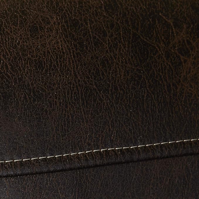 Leinster Faux Leather Loveseat with Antique Bronze Nailheads