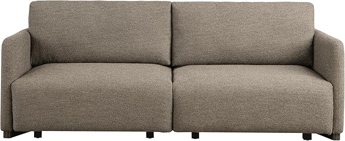 Serta Vail 86" Convertible Sleeper Sofa, Queen Size, Wall-Hugging Dreamglide Mechanism, Dreamcoil Comfort, Boucle Fabric, Brown