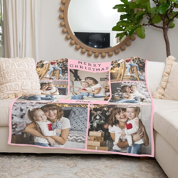 inkArts Custom Blankets with Photos, Personalized Photos Blanket Using My Own Photo, Customized Blankets with Picture, Personalized Gifts for Women Men Baby Child