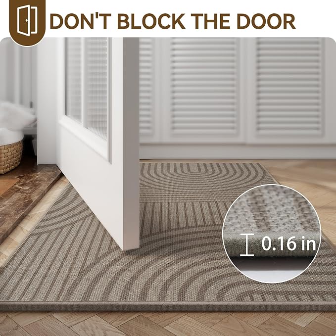 Front Door Mat 36'x59'', Absorbent Dirt Resist Washable Non Slip Low-Profile Indoor Doormat, Welcome Entryway Door Mats, Brown - Image 6